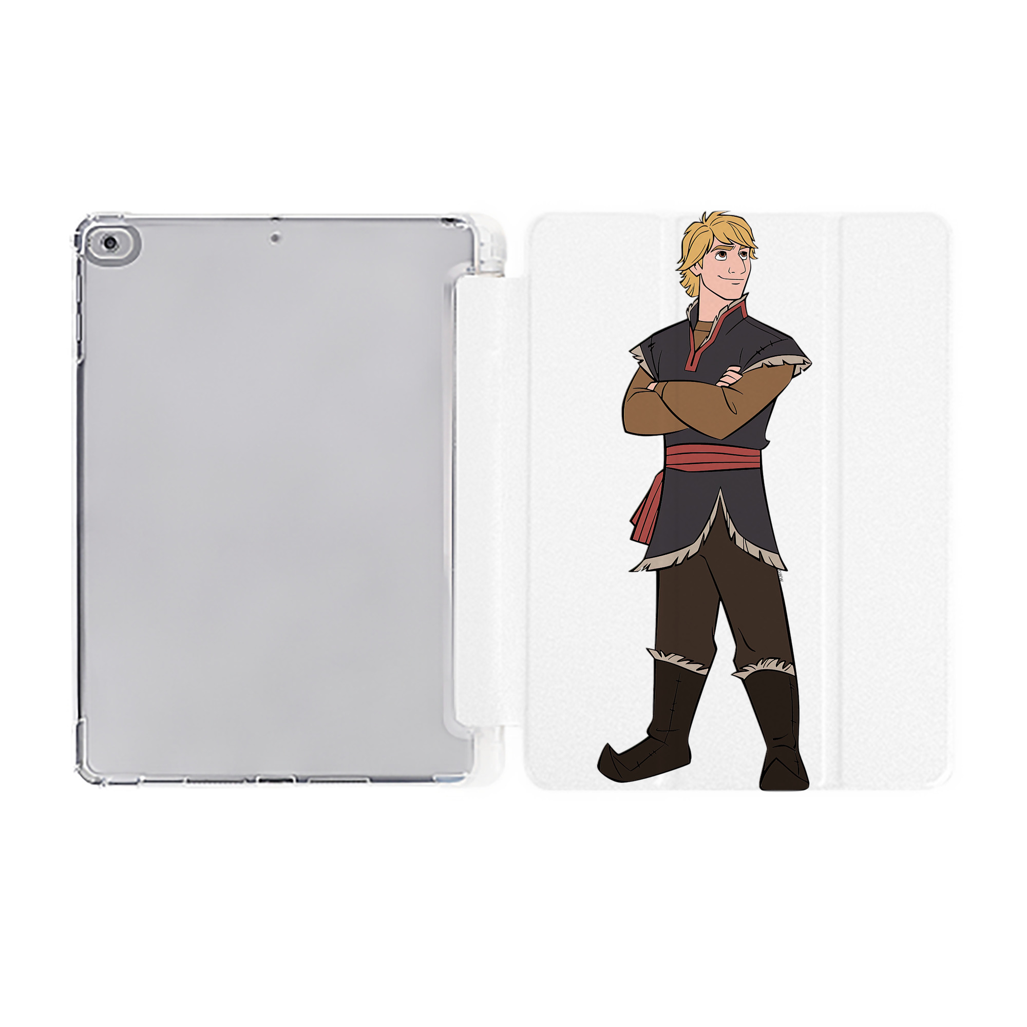 （画像用） アナと雪の女王 アンナ エルサ Frozen Anna Elsa IPad ケース ペン収納付き 三つ折りスタンド PUレザー×シリコン 対応機種9.5/10.5/10.9インチ